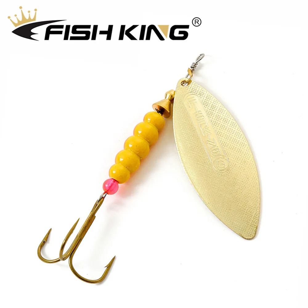 FISH KING 1pcs Metal Fishing Lure 3.8g 6.3g 11g 11.3g 14.5g Spinner Bait Brass Material Hard Baits Treble Hook Fishing Tackle