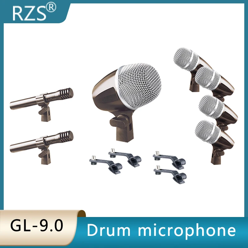 RZS drum microphone, snake drum kit, drum saw drum, dynamic heart shaped microphone