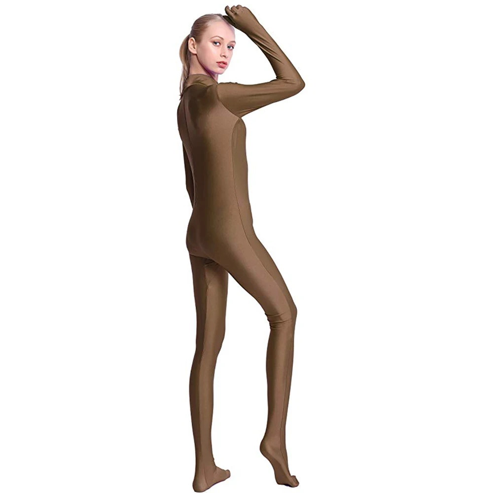 SPEERISE adulto nero Full Body Unisex Zentai Cosplay Spandex tute Skinny per donna Footed Unitard uomo costumi di halloween