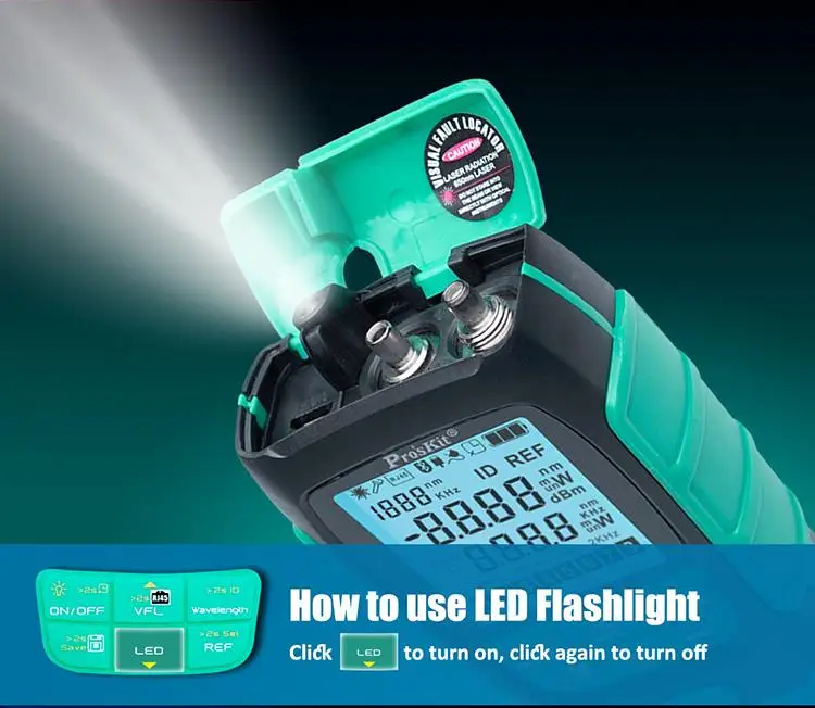 Proskit MT-7616 عالية الدقة السلطة متر 4 في 1 متعددة الوظائف البصرية القلم تستر قطع كابل شبكة محلية اختبار الفشل