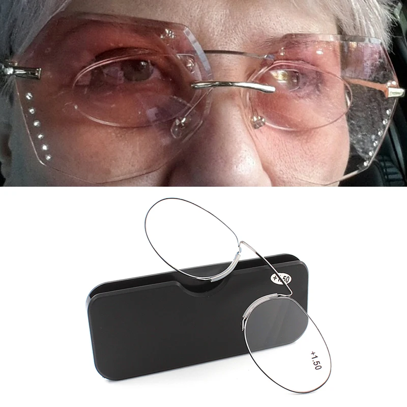 

Pince-nez Reading Glasses for Men Magnifying Glasses Female Dioptre Glasses Focus Plus Points +1.0 1.5 2.0 2.5 3.0 3.5 4.0