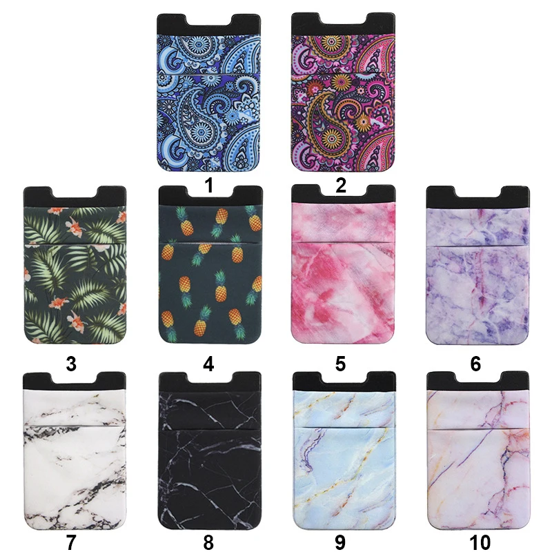 100 pcs Creative 3M Elastic Lycra Cell Card Holder Phone Wallet Case Women Men Business Credit ID Card Holder Pocket Sticker