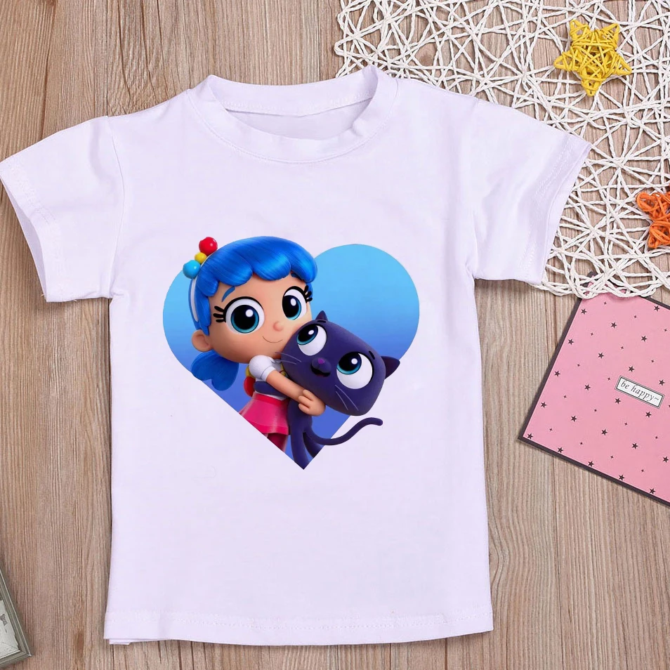 Kids T-shirt For Girls Toddler Infant Boys Summer Cartoons Clothes Short Sleeve Tops Tees Fashion Rainbow Kingdom White T Shirts