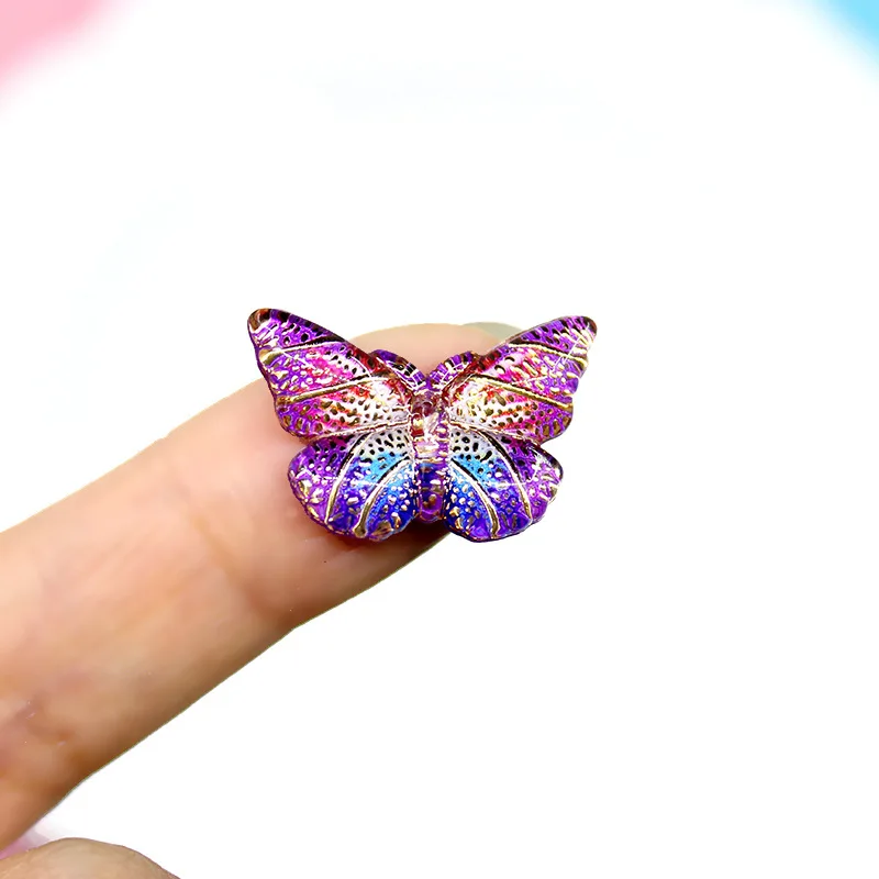 10pcs Color Resin Butterfly Charms Filler Addition for Slime DIY Polymer Accessories Toy Lizun Modeling Clay Kit for Kids