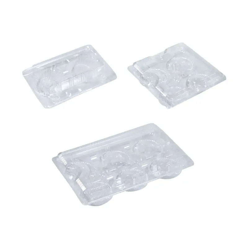 StoBag 50pcs Egg Tart Puff Transparent Plastic Packaging Box Disposable Packaging Blister Box Birthday Party Wedding Supplies