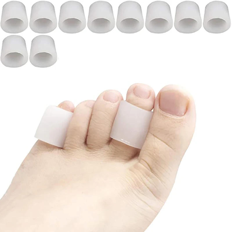 

10pcs Gel Toe Separator Applicator Bunion Corrector Corns Blisters Remover Pedicure Tools Pain Relief Little Toe Tube Foot Care