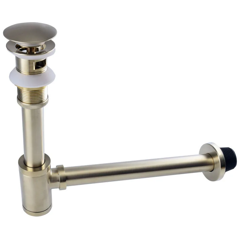 Tuqiu Basin Pop Up Drain Antique Brass Bottle Trap Bathroom Sink Siphon Drains with Pop Up Drain Kit P-TRAP Pipe Waste Hardware