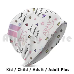 X Army Doodle Pattern Beanies Knit Hat Hip Hop Army Army Tumblr Jungkook Taehyung V Jimin Jhope Suga Yoongi Namjoon Jin