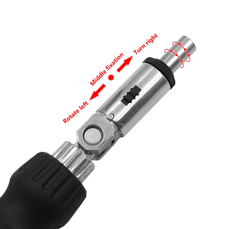 Ratchet Schroevendraaier 180 Graden T-Soort Opvouwbare Schroevendraaier Set 1/4 Hex Interface Lock Demonteren Schroevendraaier Onderhoud Gereedschap