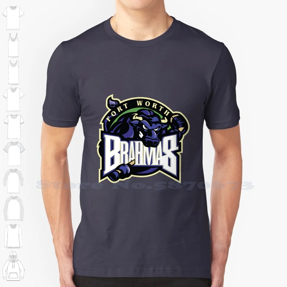 Fort Worth Brahmas 100% Cotton T-Shirt Ice Hockey English Ice Hockey Holland Ice Hockey Netherland Ice Hockey United Kingdom