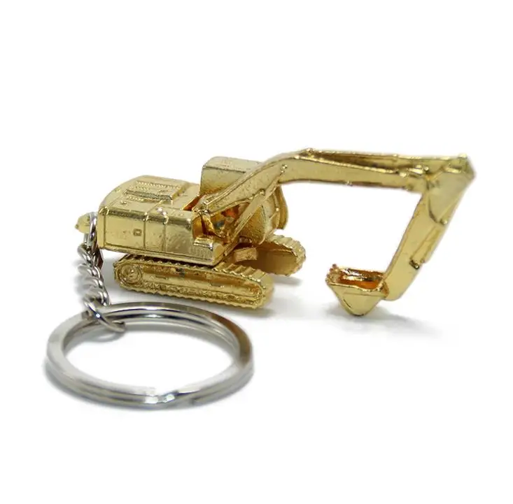 Metal Mini 3D Excavating Machinery Key Chains Excavator Digger Modeling Key Rings Construction Company Gifts SN1999