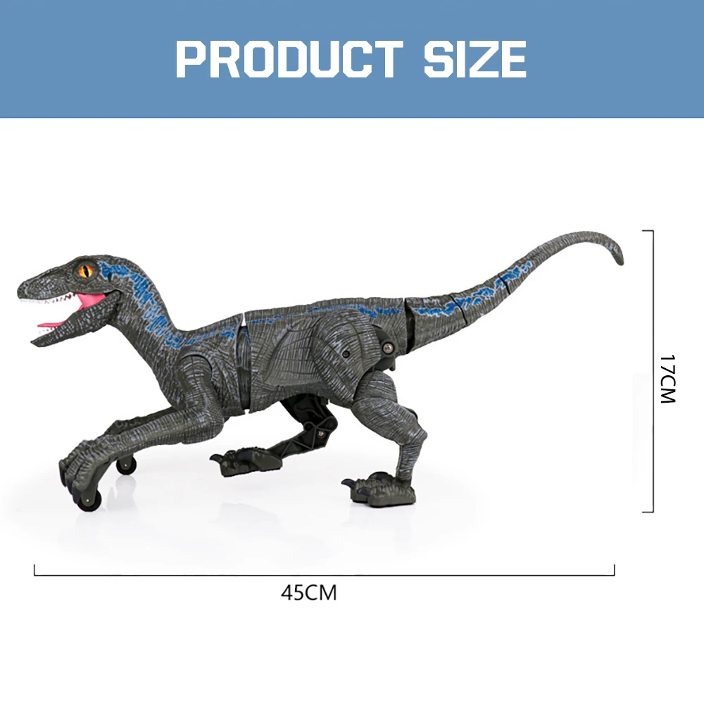 RC 공룡 랩터 로봇 전자 지능형 2.4G 원격 제어 동물 음악 빛 장난감, 어린이를 위한 전기 장난감 소년 선물