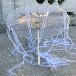 Déguisement de parapluie chinois japonais en papier huilé, parapluie de prairie, drame de princesse, artisanat blanc, cosplay