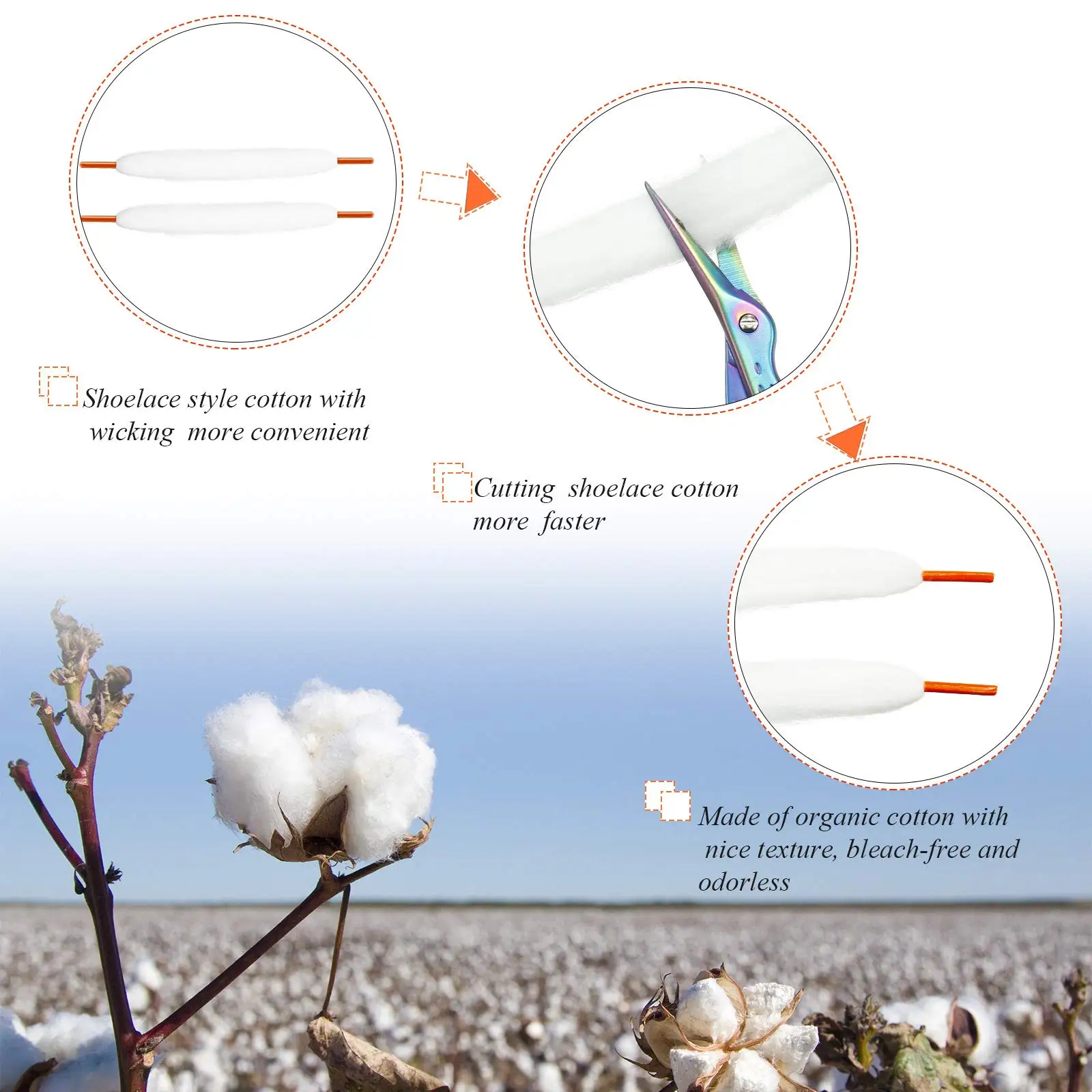 Cordón de algodón orgánico precargado con Material absorbente para cigarrillo electrónico bacon, bobina atomizadora RTA RDA RBA, 20 unidades