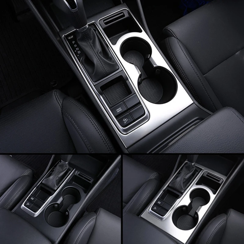 

Stainless steel For Hyundai Tucson 2015-2018 accessories Car gear shift knob frame panel Cover water cup frame Trim Car Styling