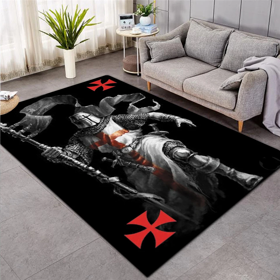 

Knights Templar cavalier Carpet Soft Flannel 3D Print Rug Parlor Mat Area Rug Anti-slip Large Carpet Rug Living Room Decor 012