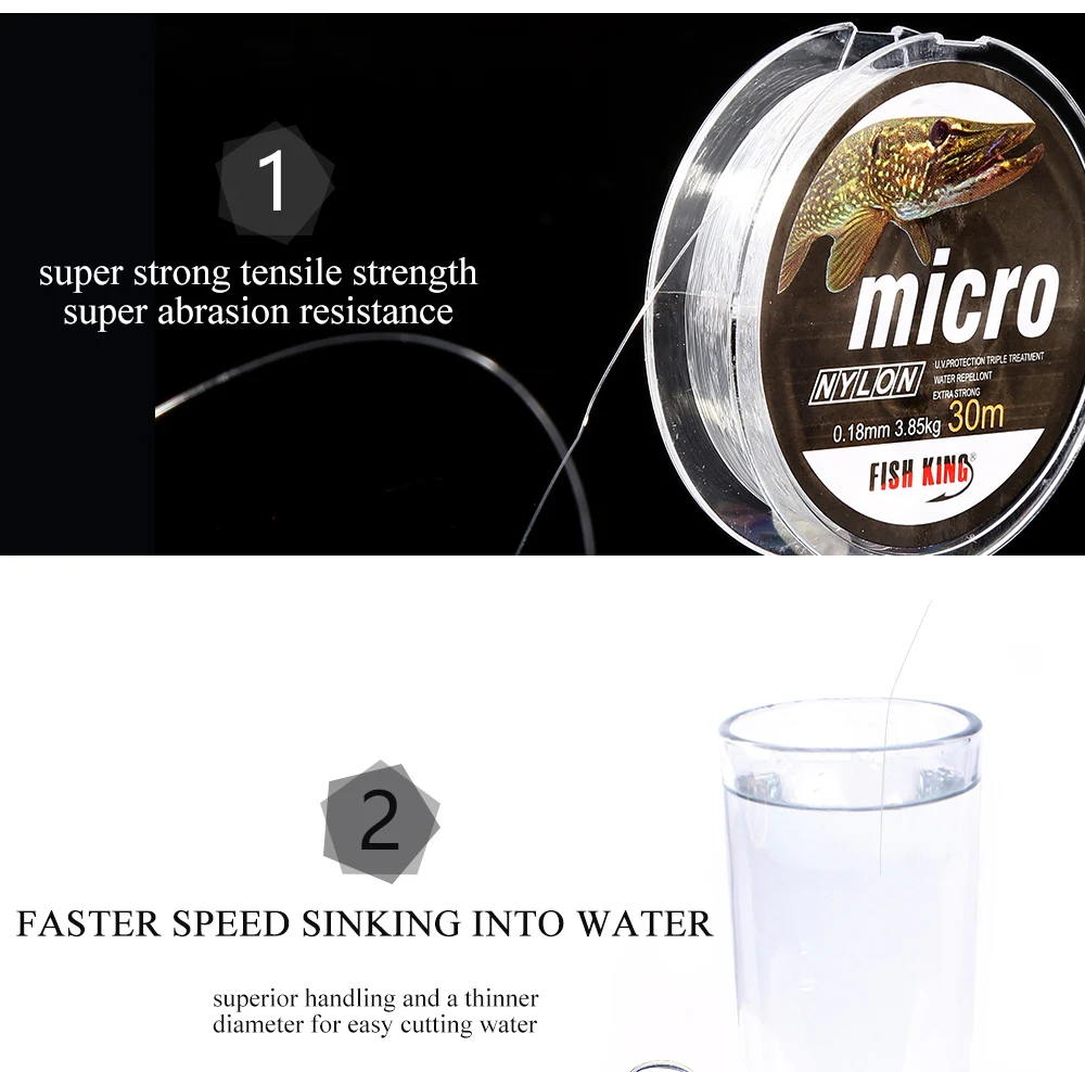 NGB 30M MICRO Nylon Eisfischerschnur 0,08mm-0,25mm 2,9LB-12,5LB Extra Starke Angelschnur für Winter-Eisfischen – Detail 4