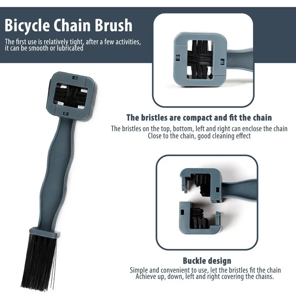 Portable Bicycle Chain Cleaning Brush 360-degree Cycling Mountain Bike Chain Cleaner Gear Grunge Brush Riding Tools Accessories