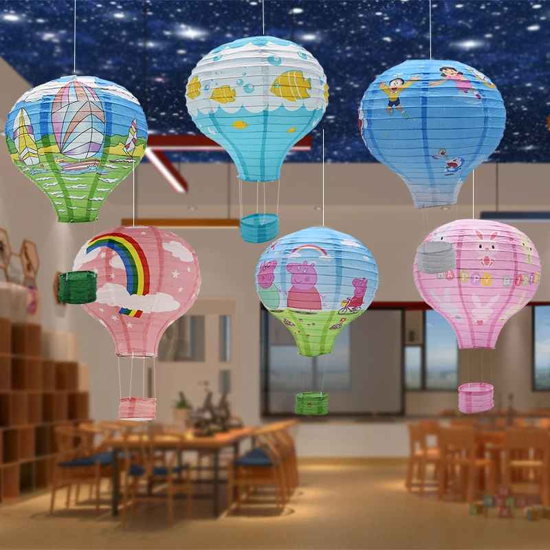 14inch 35cm 1pc Wedding Birthday Decor Hot Air Balloon Paper Lantern Christmas Festival Bar  DIY Hanging Air Balloon Lantern