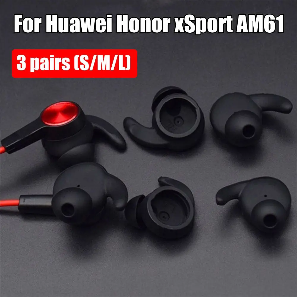 3 Pairs New Earpiece In-Ear Eartips Earphone Cover Silicone Earbuds Tips For Huawei Honor xSport AM61