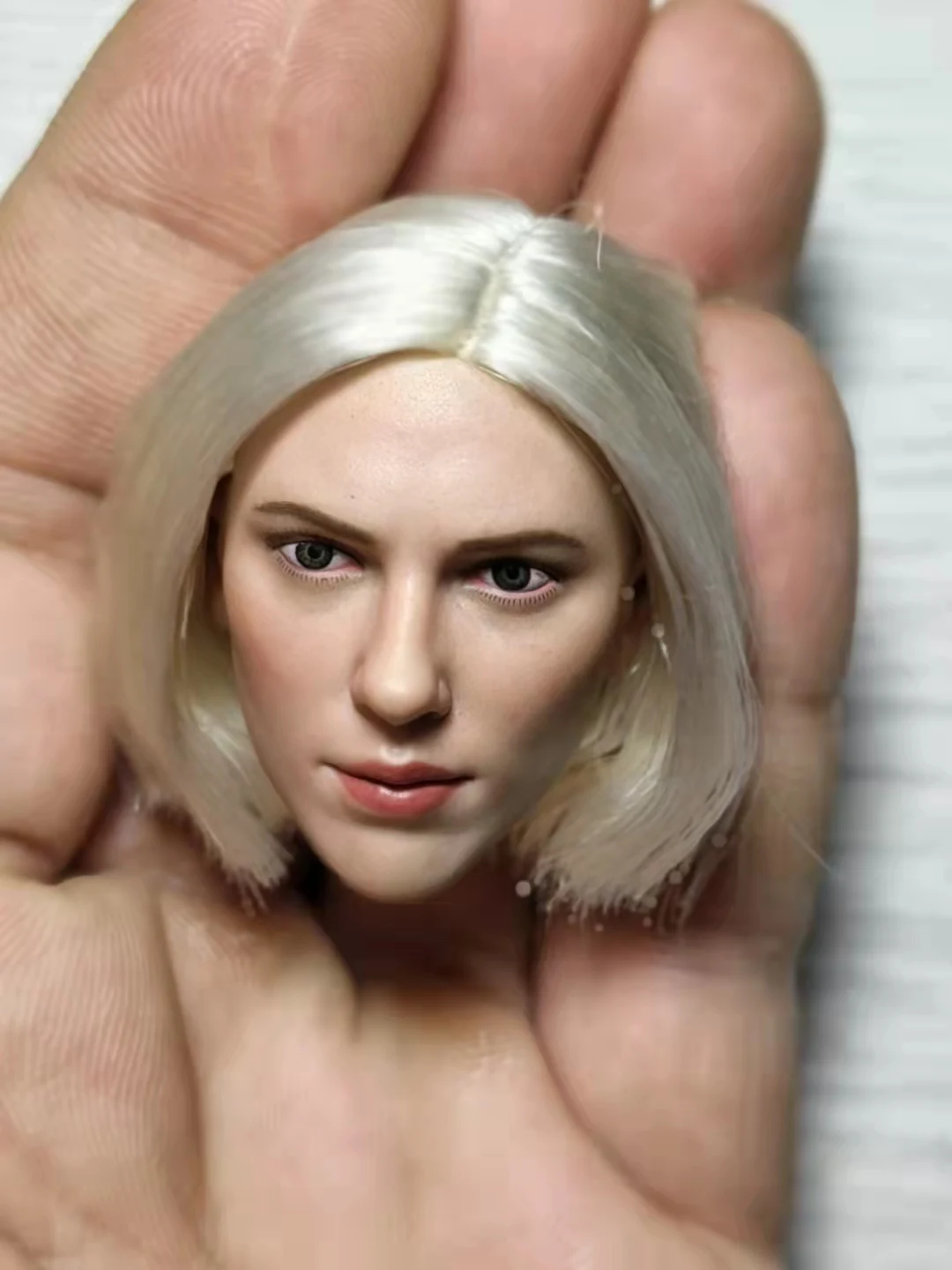 1/6 جندي أرملة أخت أسود أرملة رأس زرع شعر الأرملة منحوتة أبيض طويل مجعد الشعر الجندي دمية نموذج