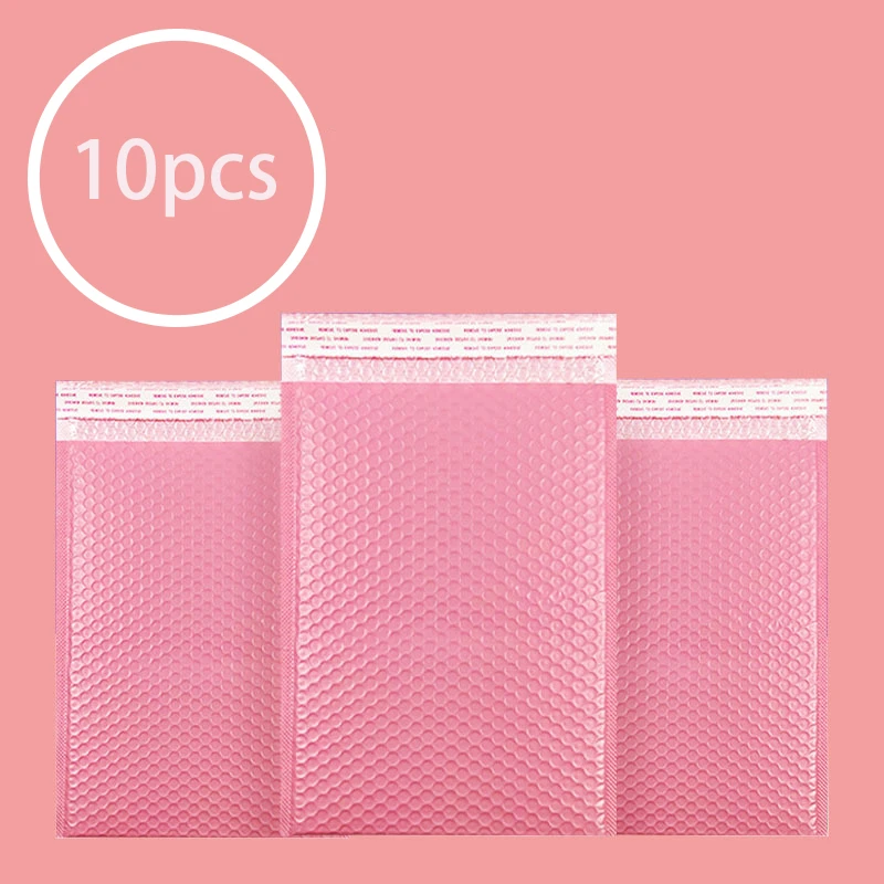 10Pcs Bubble Mailers Pink Poly Bubble Mailer Self Seal Padded Envelopes Gift Bags Packaging Envelope Bags For Book Lined Mail