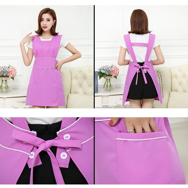 Restaurant Hotel Coffee Waitress Apron Dress Long Woman Lady Household Work Apron Bib For Nails Waiter Kitchen Accessories