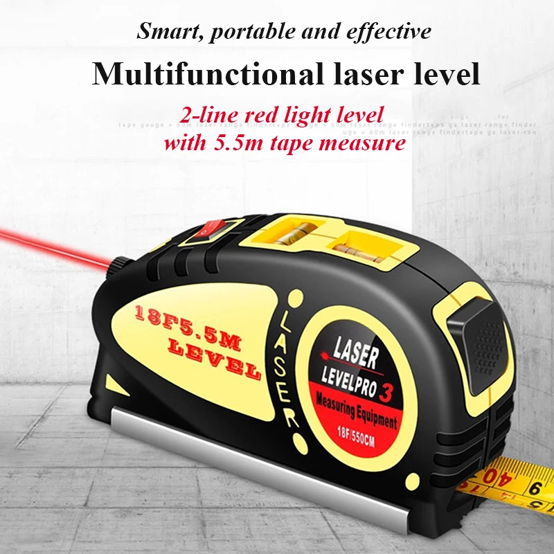 Infrared Laser Level Line Lasers Multipurpose Horizon Vertical Measure Tape Aligner Bubbles Ruler Measuring Diagnostic Tool