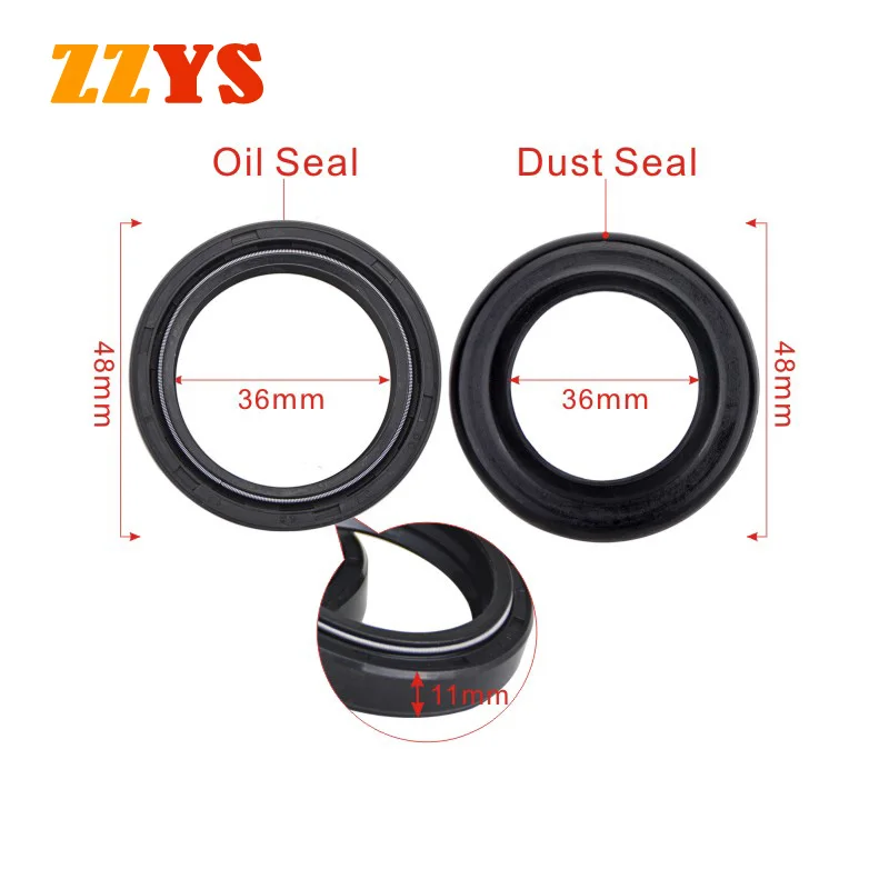 36x48x11 Motorcycle Front Fork Damper Oil Seal and 36x48 Dust Cover Lip For Kawasaki KZ550A KZ550 KZ550C LTD GPZ KZ 550 GPZ550