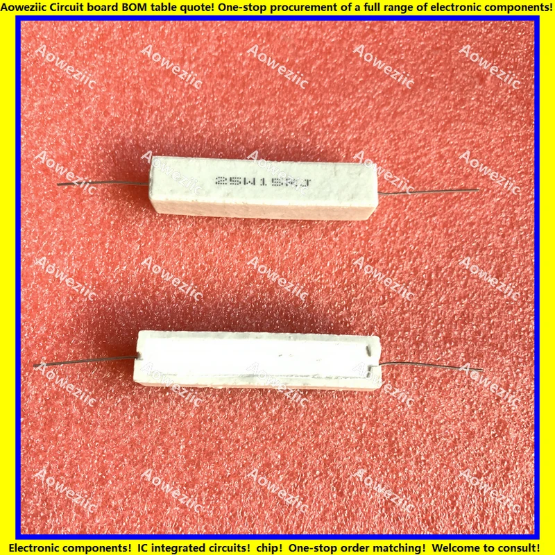 10Pcs 25W 15 ohm 25W15RJ 25W15ΩJ 25W15R 15ohm RX27 Horizontal cement resistor Ceramic Resistance precision 5% Power resistance