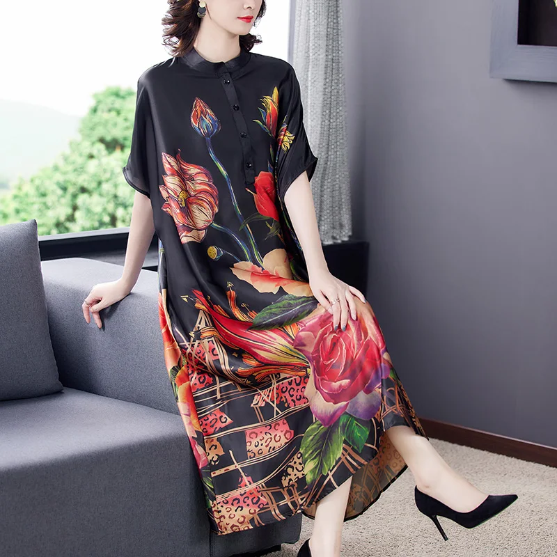 

ZUOMAN 2024 Summer Vintage Black Loose Jacquard Midi Dress Women Korean Casual New 4XL Plus Size Dress Elegant Bodycon Party Ves