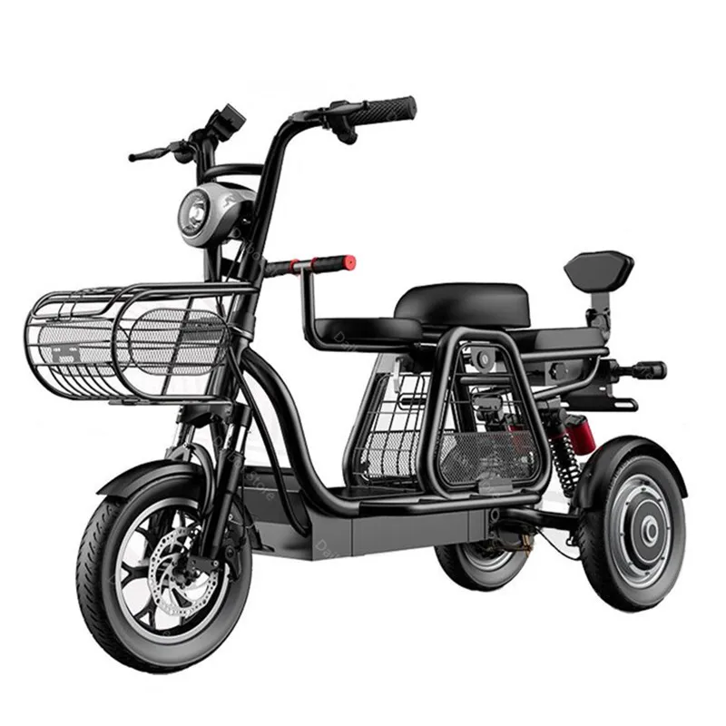 

12 Inch Electric Adult Tricycle 3 Wheels Electro-tricycle 500W 48V 30AH, Range 110-120KM, Electric Scooter Seats/Basket