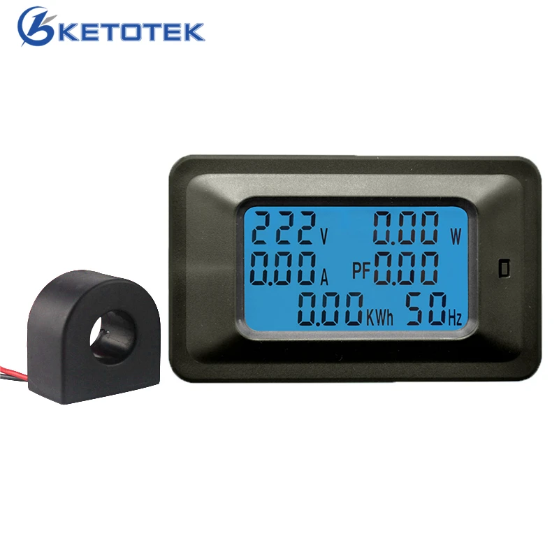 AC 22KW 110 220V Digital Voltmeter Ammeter 100A Current Voltage Meter Power Energy Amps Volt wattmeter tester detector