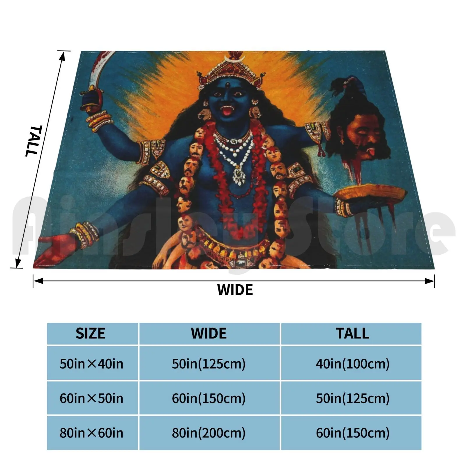 Kali-Goddess Blanket For Sofa Bed Travel Kali Goddess Mother Protector Universe Black Goddess Death