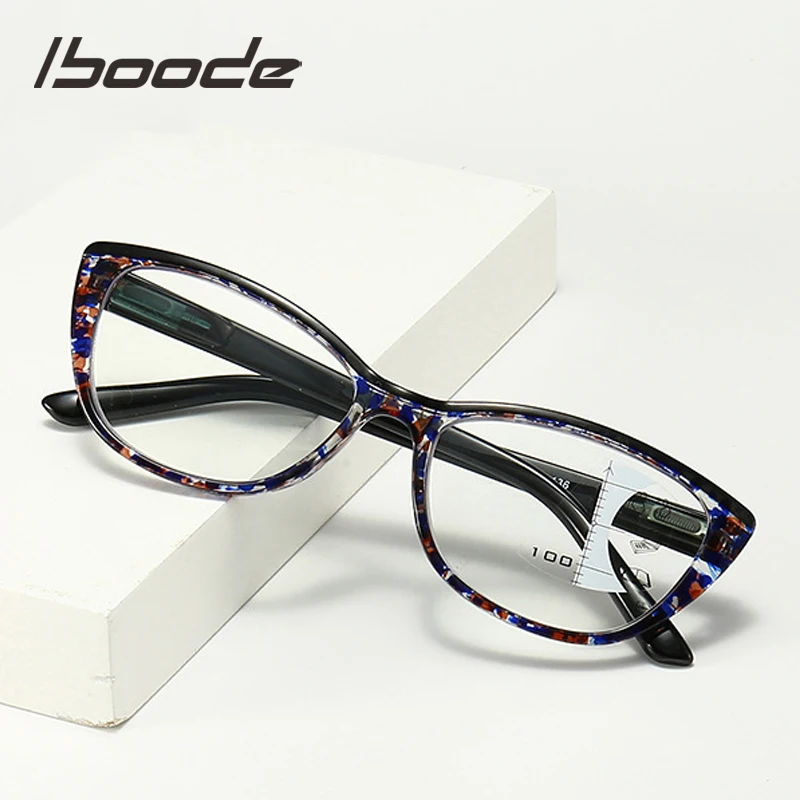 

iboode Fashion Anti Blue Rays Reading Glasses Men Women Progressive Multifocal Reading Eyeglasses for Presbyopia +1.0 to +3.5