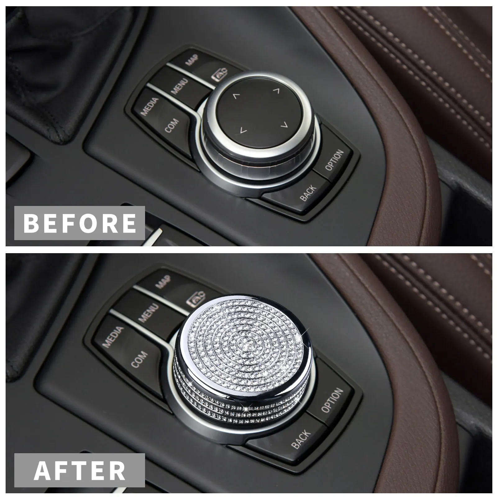 Bling Media iDrive Control Cover Compatible with BMW Car Accessories Interio(X Large)(Large)(Medium)(Small)