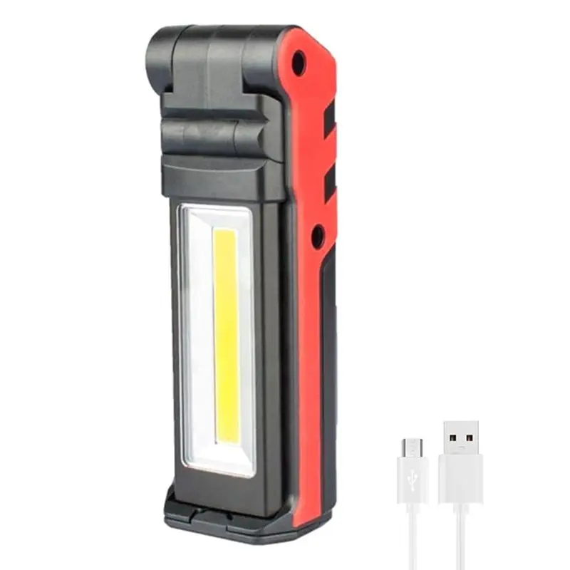 Super Bright COB LED Working Light With Magnetic Base & Hook USB Rechargeable Dimmable Flashlight Drop Shipping