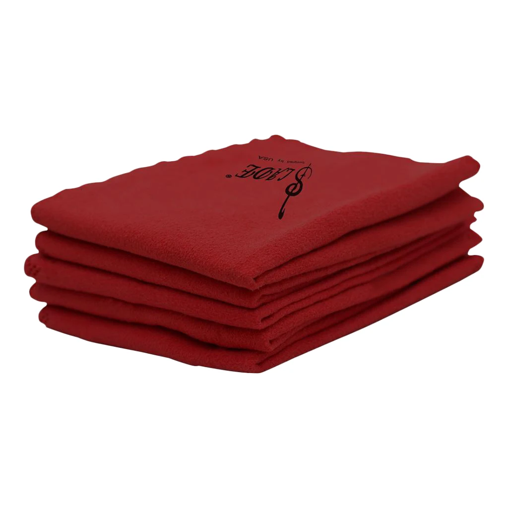 Practical 5x Cleaning Cloth Highly Absorbent, for Guitar Bass Ukulele, for Car Camera Glasses Lens - Wind Red