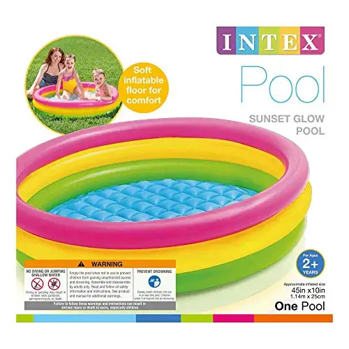 Intex – piscine gonflable colorée pour enfants 3 +, dimension 45x10 pouces