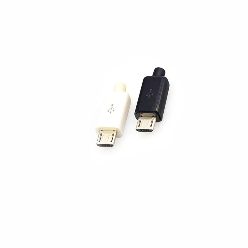 10PCS DIY Micro USB 5PIN / USB 2.0 4PIN Plug Type Male Assembly Adapter Socket Solder Type Plastic Data Charger Connection