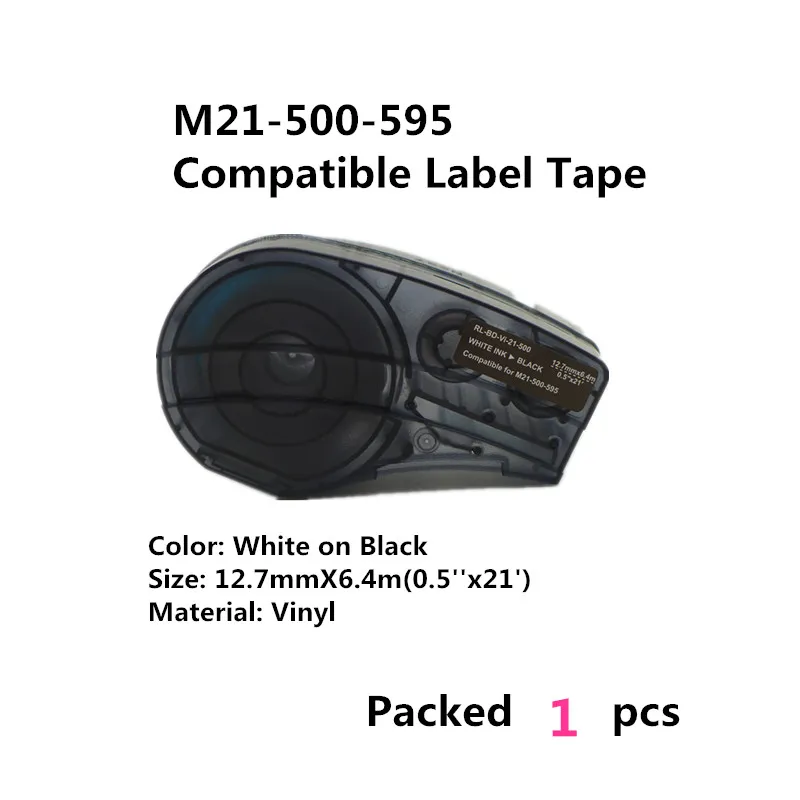 Replacement Black White & Color Vinyl Label Tape M21-375-595 M21-500-595 M21-750-595 Compatible for Brady BMP21 Plus Lab Printer