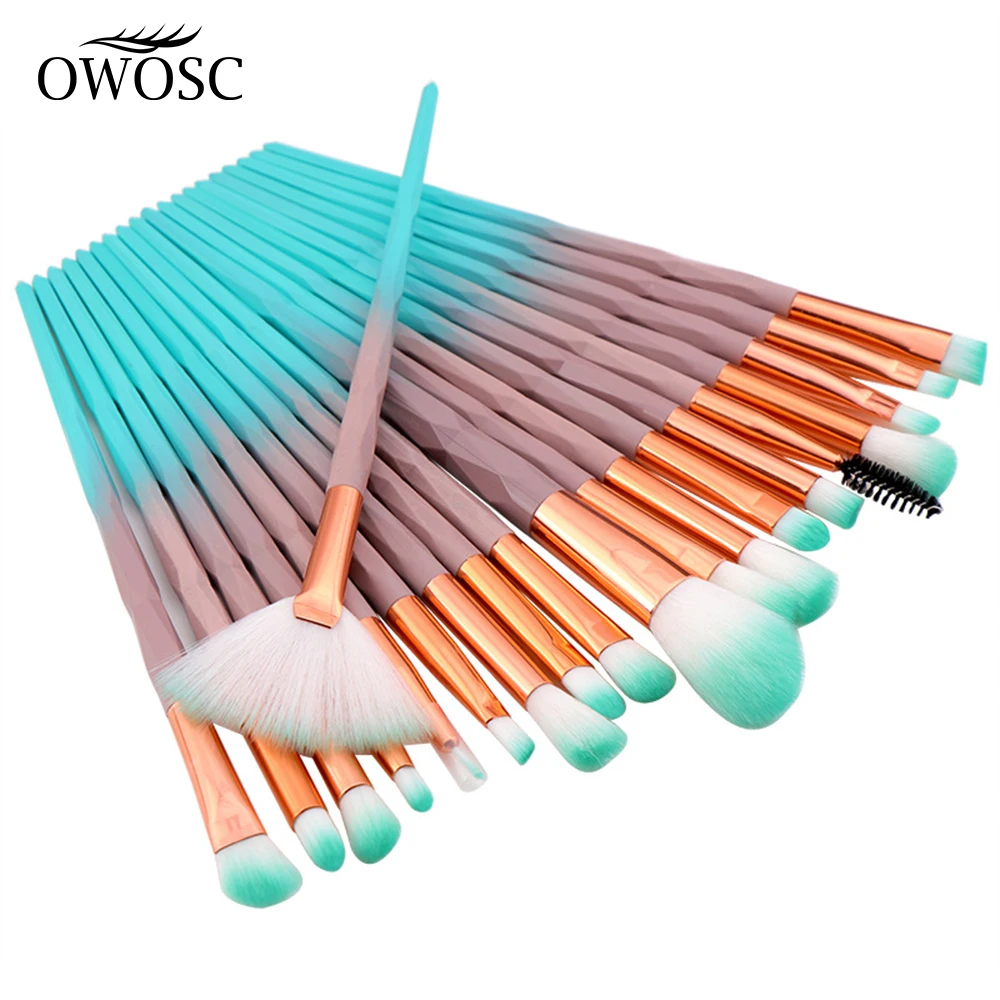 OWOSC 10/20 Pcs Makeup Brush Set Eyeshadow Blending Foundation Powder Eyebrow Blush Double Head Brush Beauty Make Up Kit Tool