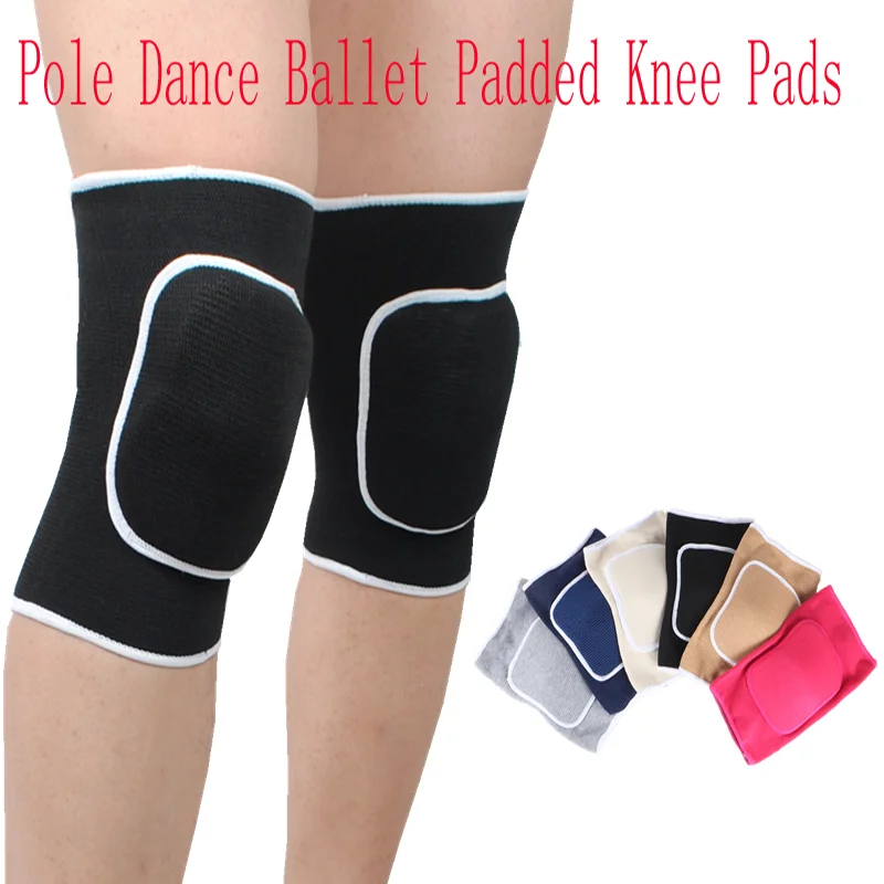 Protectores de rodilla universales para hombre y mujer, nuevos modelos, deportes de fitness engrosados, pole dance, ballet, baile latino, especial, negro