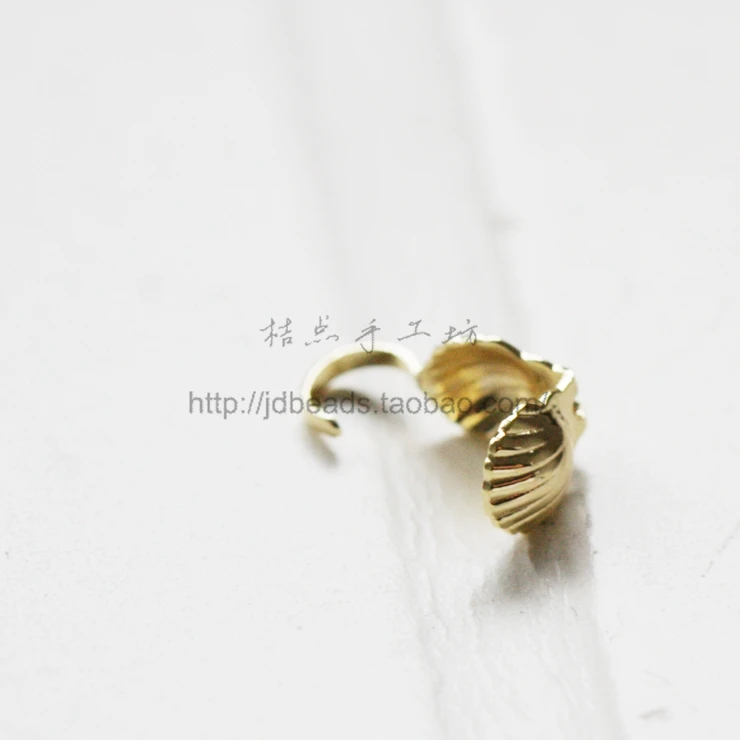 DIY Supply-Solid Brass Finding Clam Shell Bead Tip - 4mm (1846C)