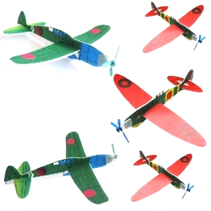 12Pcs DIY Hand Throw Aircraft Flying Glider Toy Planes Airplane Made Of Foam Plast Party Bag Fillers Children Kids Toy Game