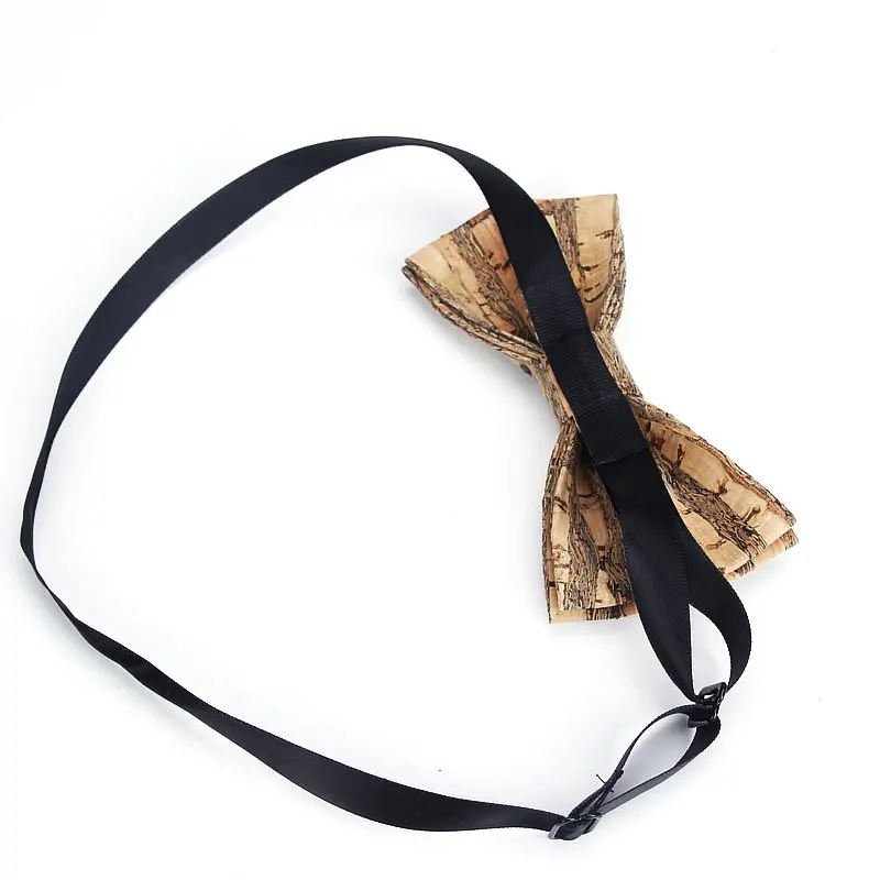 Noeud papillon en bois de liège pour hommes, nœud papillon à rayures en bois, nœud papillon à carreaux faits à la main, accessoires de fête de mariage, vêtements de la présidence, tout neuf et de luxe