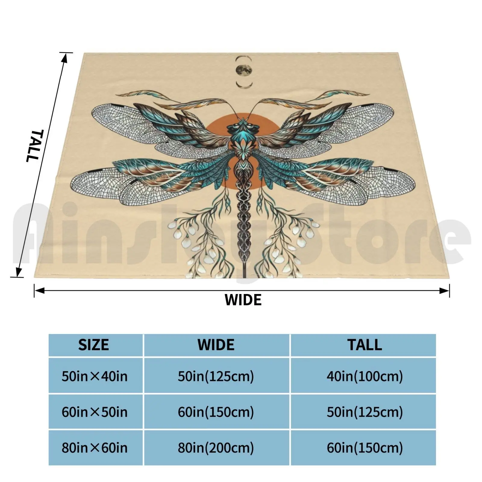 Dragon Fly Tattoo Blanket Super Soft Warm Light Thin Dragonfly Dragon Tattoo Bug Arrow Sci Fi Geek For Men For Him