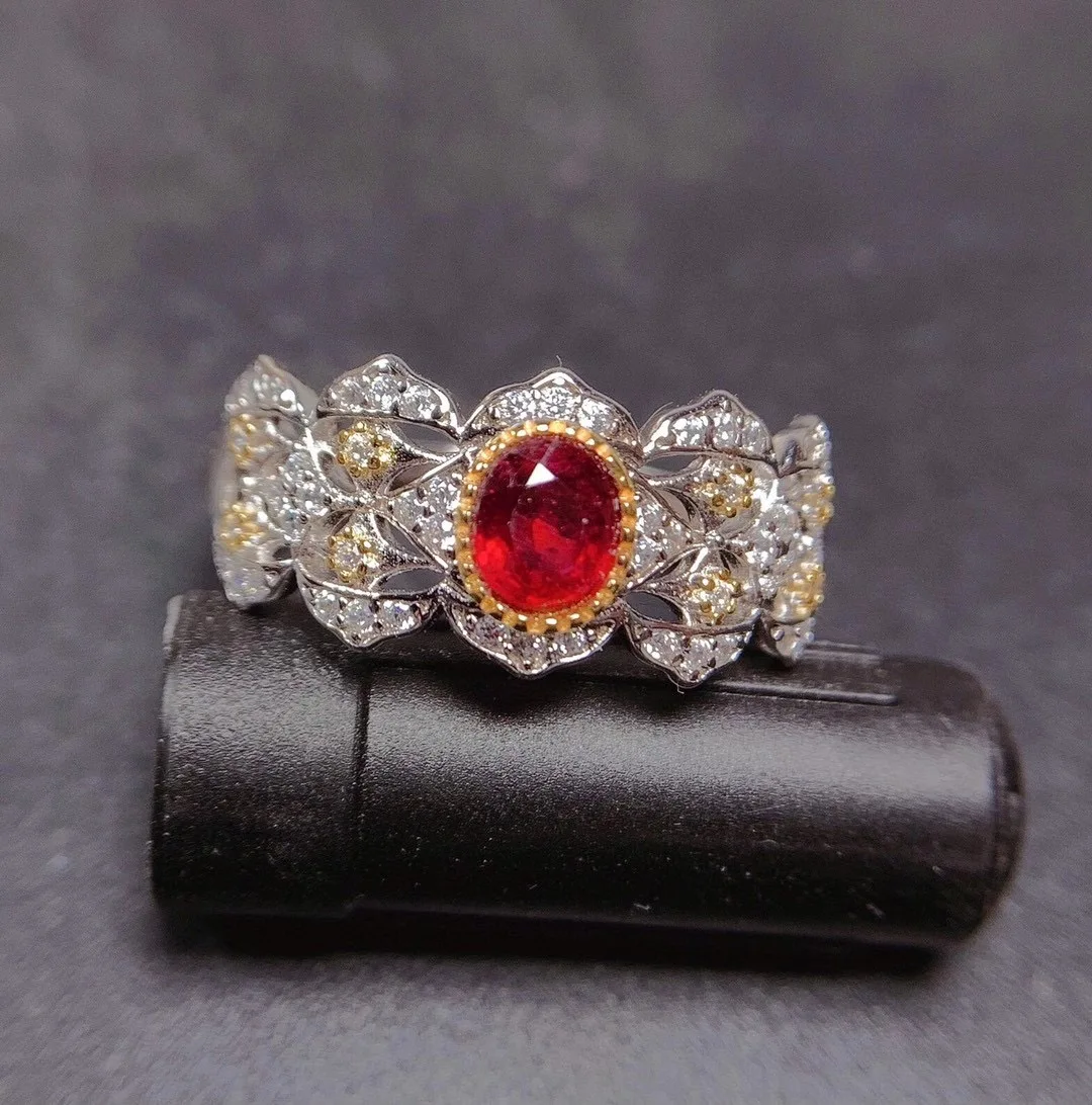 New 100% Natural  and Real Ruby ring  925 sterling silver Fine handworked jewelry Female Anniversary Jewelry