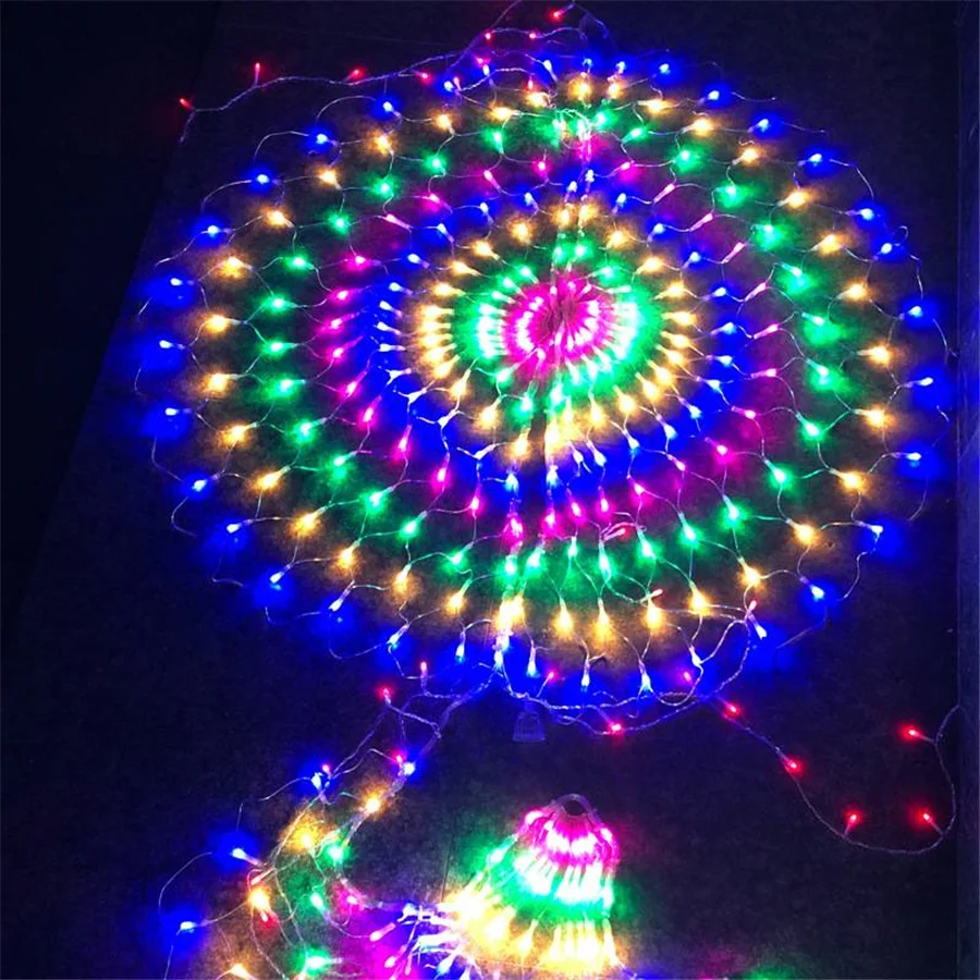 Imagem -03 - Peacock Mesh Led Christmas String Light Fadas ao ar Livre Guirlanda para Festa de Casamento Jardim Decoração do Pátio Ano Novo ue Plugue Americano 3m