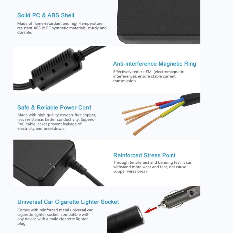 Car Power Adapter AC to DC Converter 110V/ 240V to 12V 15A 160w Power Supply Adapter Cigarette Lighter Socket AC/DC Transformer